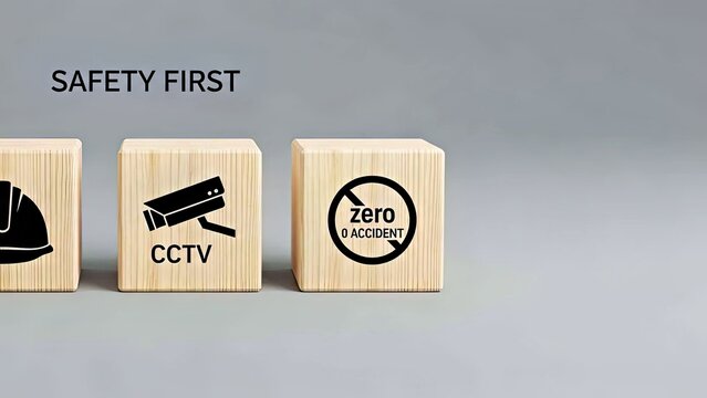 Safety First Workplace Zero Accident CCTV Security Concept