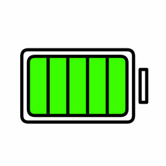 Full battery power charge line icon