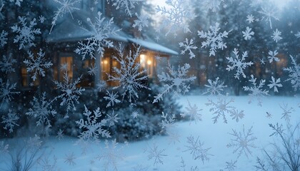 Frosted Winter Window Patterns Symbolizing Christmas Wonder and Seasonal Holiday Magic