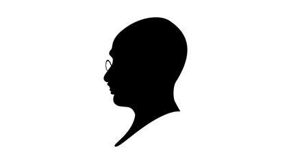 smart Indian lawyer, black isolated silhouette