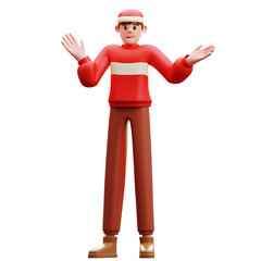 3d Illustration of New Year Character Confused Pose