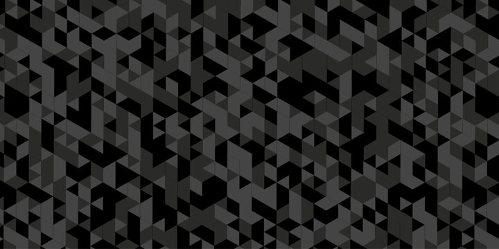 Abstract geometric wall tile and metal cube background triangle wallpaper. Seamless geometric pattern low polygon backdrop background. Gray diamond overlap polygonal background.	