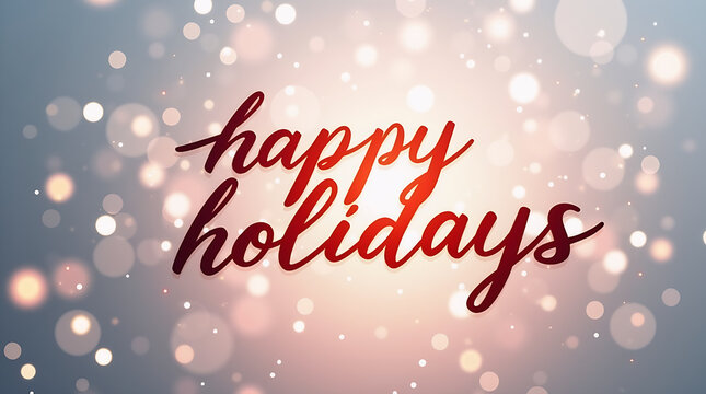 Happy holidays greeting card with festive winter design - Powered by Adobe