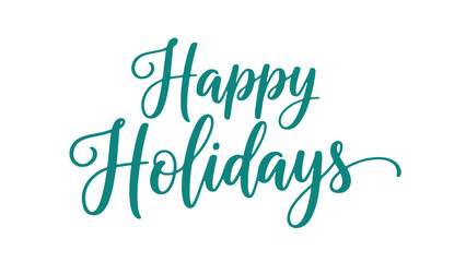Vibrant handwritten Happy Holidays text, perfect for digital and print festive greetings and joyful seasonal events