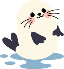 Adorable Seal Pup with Big Whiskers