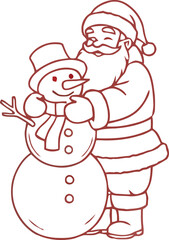 Santa claus with snowman