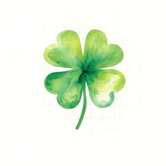 Minimal watercolor puzzle pieces forming irish clover faded background delicate brushstrokes clean composition St Patrick&rsquo;s Day theme
