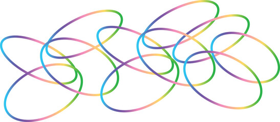 Color Gradient Swirl Lines. Curve Linear Shape Pattern. Vector Abstract Backgrounds with Doodle Rainbow Ribbons.