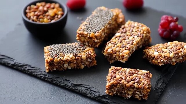 chocolate nut bar in square shape