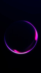 Futuristic neon sphere with flowing blue and red light on a dark background. Smooth glowing shape with elegant soft gradients and sci-fi digital feel. Minimal clean abstract visual for modern creative
