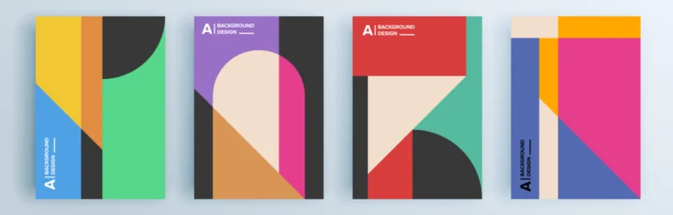 Modern abstract covers set, minimal covers design. Colorful geometric background, vector illustration. © Lepusinensis