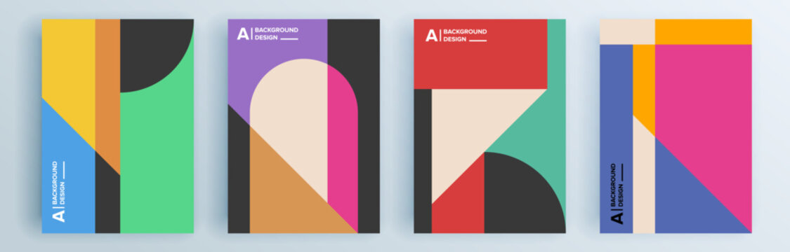 Modern abstract covers set, minimal covers design. Colorful geometric background, vector illustration.