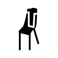 black and white antique chair glyph icon vector