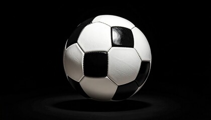 Naklejka premium Classic soccer ball on black background
