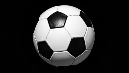 Fototapeta premium Classic soccer ball on black background
