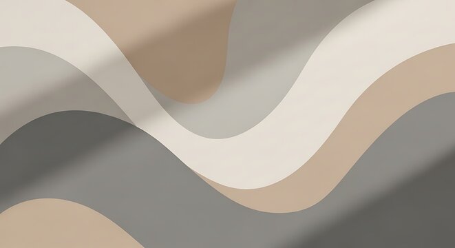 Abstract Flowing Muted Color Waves with Subtle Shadows