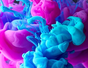 Swirling vibrant ink blends, creating an abstract, colorful visual