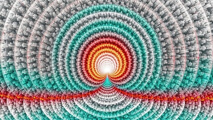 Hypnotic fractal pattern with circles radiating from a central point