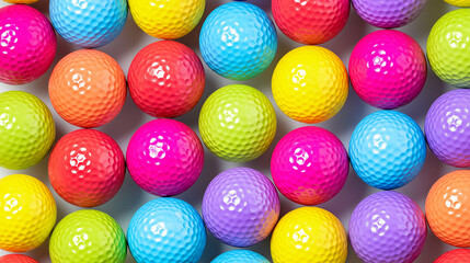 Grid of dimpled golf balls, perfect for golf related designs, sports articles, and marketing materials for golf courses or equipment.