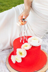 Elegant dessert presentation in nature