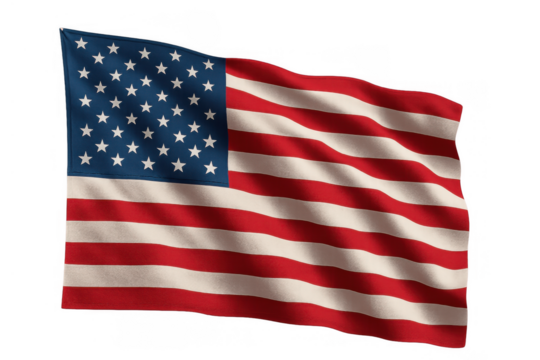 American flag waving in the wind, a patriotic symbol of the united states, representing freedom, democracy, and nation - Powered by Adobe