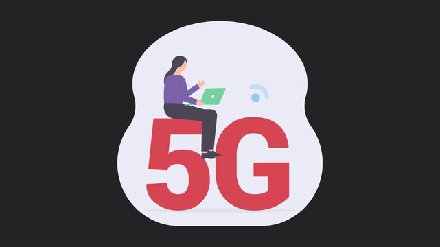 5G Internet Animation Alpha Channel