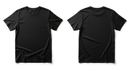Black T-shirt Mockup for Designers — Download free transparent with front and back view.