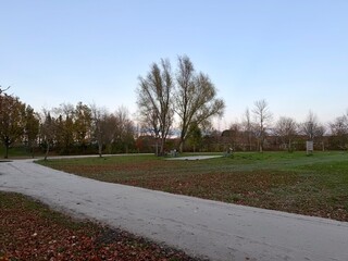 Handewitt, Germany. New walking path for people at Buerger park
