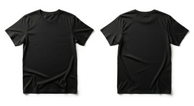 Black T-shirt Mockup for Designers — Download free transparent with front and back view.