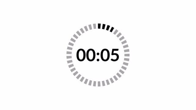 One minute countdown animation 0 from seconds to 60 second with alpha channel, 1 minute countdown timer on transparent background, one minute countdown video.