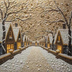Winter Crystal Snow Village Art