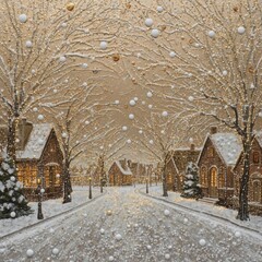 Winter Crystal Snow Village Art