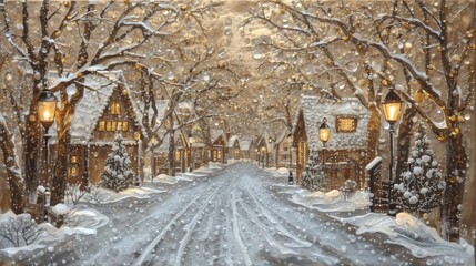 Winter Crystal Snow Village Art
