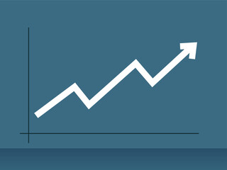 Obraz premium Growing business arrow, profit arrow moving up