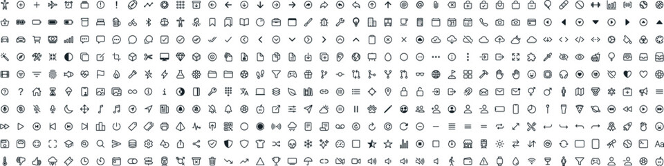 Set of Outline Interface Icons
