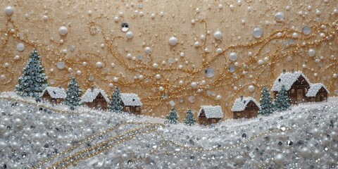 Winter Crystal Snow Village Art