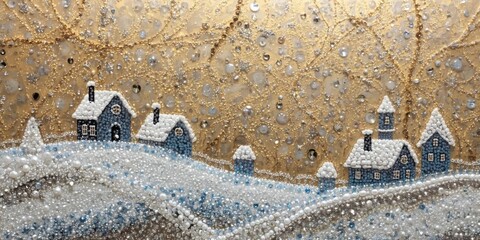 Winter Crystal Snow Village Art