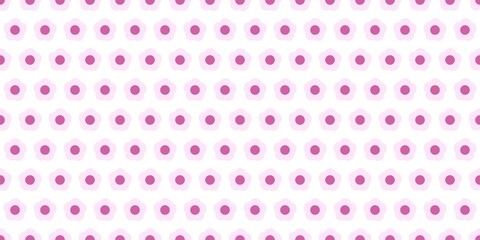 Cute seamless pink flower pattern background. Minimalist floral groovy retro design for fabric, wallpaper, branding, greeting cards, and textile prints.