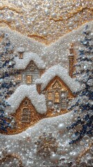 Winter Crystal Snow Village Art