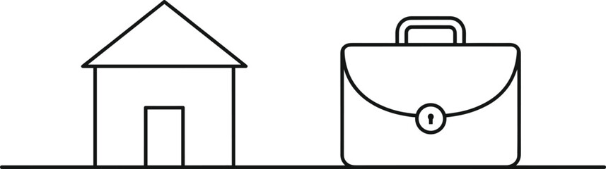 Work-Life Balance Icon. Home Office, Business, and Career Outline Art Vector.