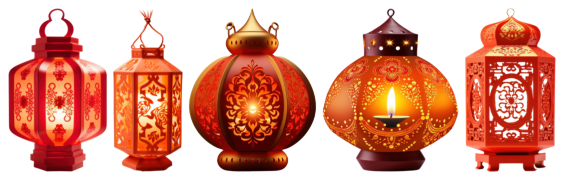 Vibrant traditional decorative lanterns
