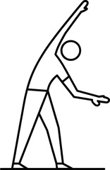 Side Bend Stretch Exercise Icon. Body Stretches, Fitness and Workout Line Art Vector.