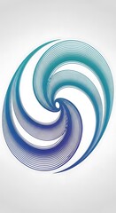 Harmonic Abstract Spiral of Blended Gradient Lines on a Light Backdrop