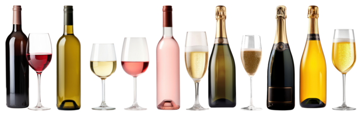 Assorted wine and champagne glasses