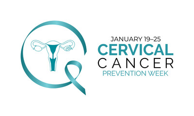 Cervical Cancer Prevention Week emphasizes HPV protection, early screening, and vital health awareness to safeguard women’s well-being. Banner poster, flyer and background design template.