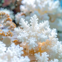 Close-up of delicate white coral