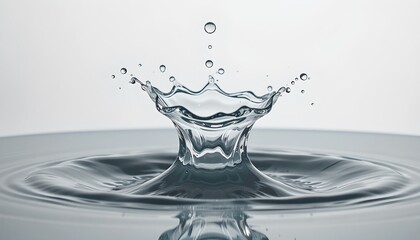 A mesmerizing capture of a water drop impact, forming an elegant crown splash