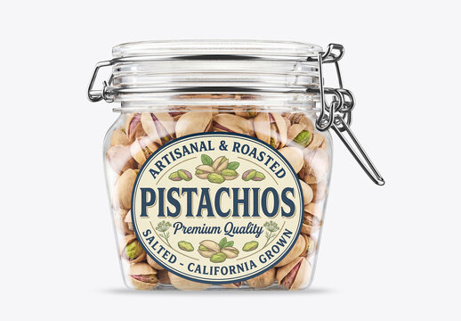 Pistachios Glass Jar Mockup