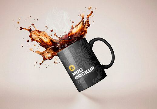 Coffee Splash Mug Mockup