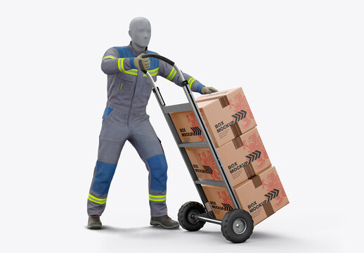 Delivery Worker Mockup